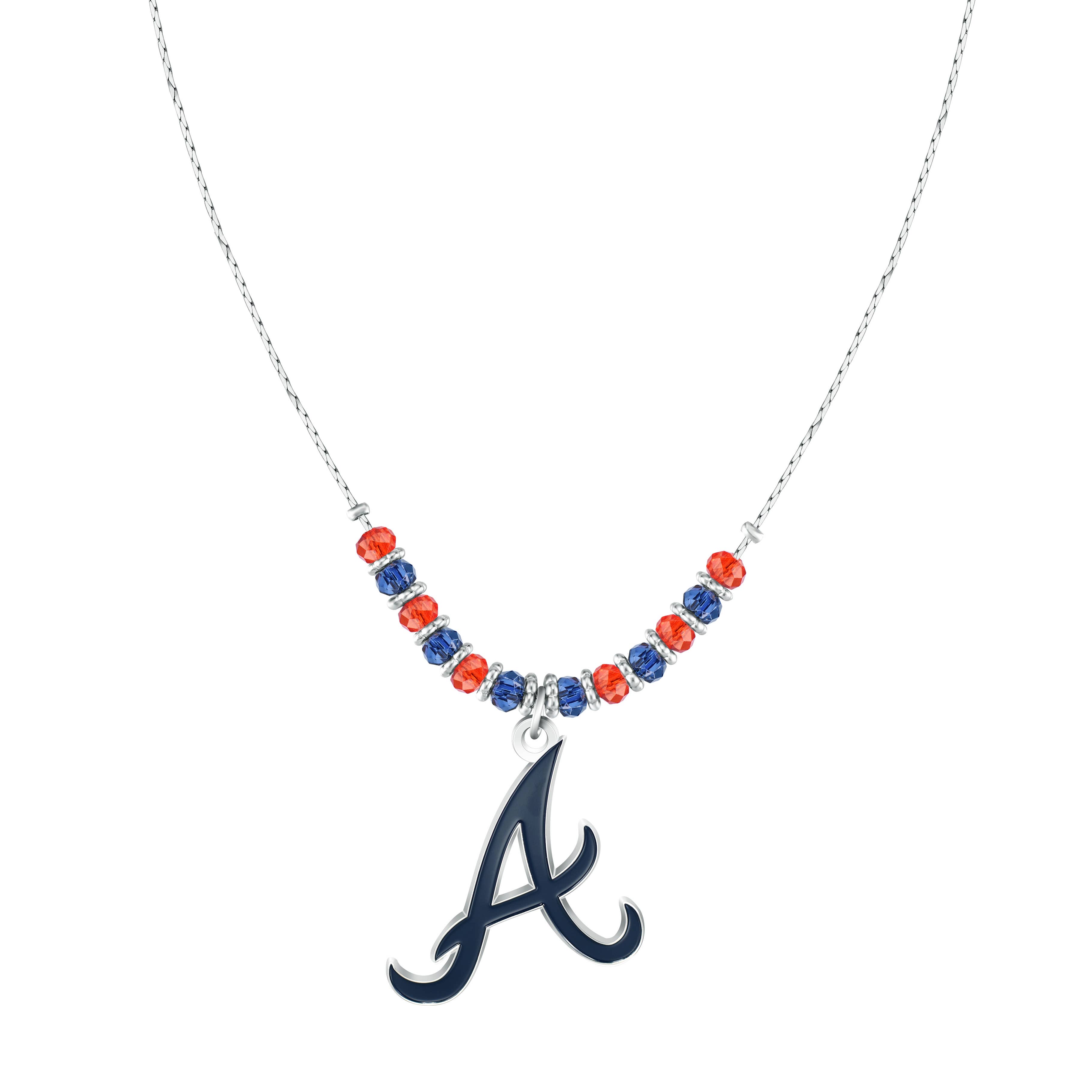 Simran International - Wholesale Pendant/Charm Necklace - MLB Atlanta Braves Beaded Cobra Chain Necklace0