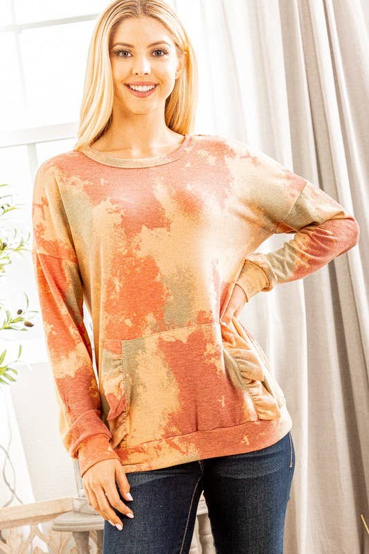 HEIMISH - Wholesale Tuniek - Dames - ET5138-10 MEERKLEURIGE TOP MET TIE-DYE-PRINT9