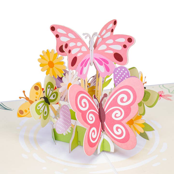 Paper Love – Engroshandel Hverdagshilsen kort – Papir Kærlighed Pink Butterfly Pop-up kort