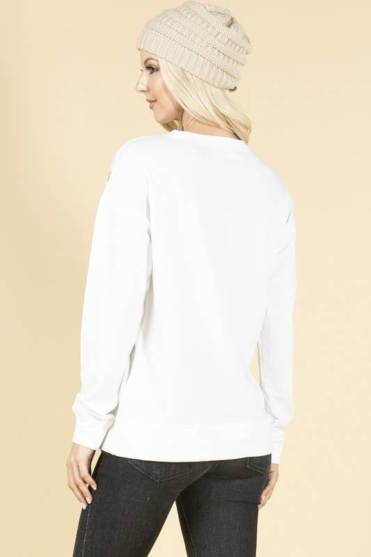 Avery – Sweatshirt - Mulher por atacado – MOLETOM GRÁFICO DE PENAS KC035-AVIVA7