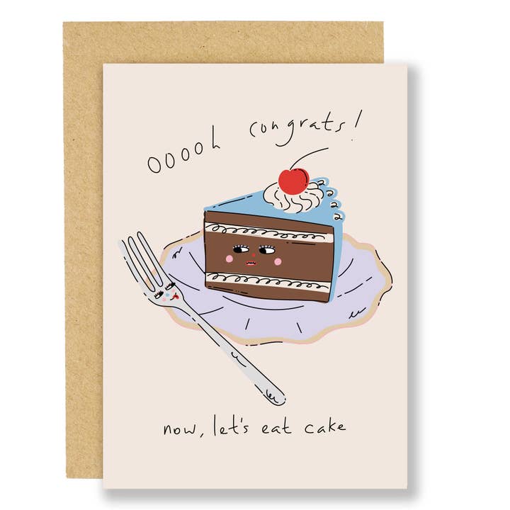 Eat the Moon | Greeting cards and stationery – wholesale Congratulations card – ooh congrats! now let's eat cake