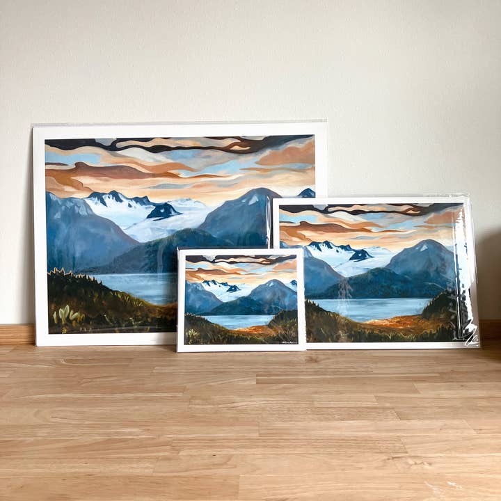 Glacier Sunrise Print for wholesale by Lauren Simpson Art