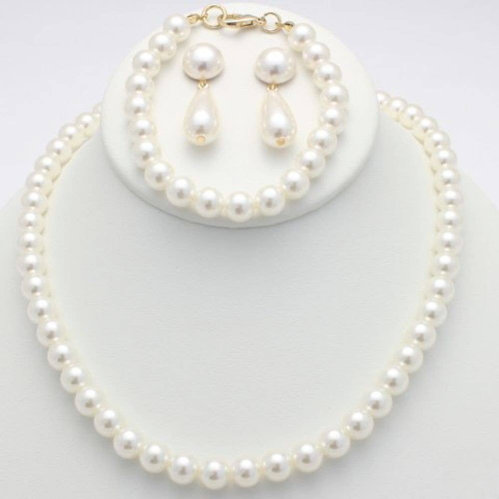 JOIA ACCESSORIES - Vente Parures de bijoux - ENSEMBLE COLLIER, BOUCLES D'OREILLES ET BRACELET EN PERLES, S 32752