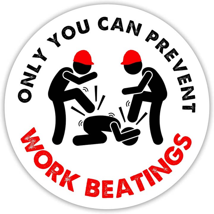 Only You Can Prevent Work Beatings Lineman Sticker for wholesale by Lyrical River Designs