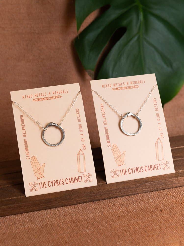 The Cyprus Cabinet - Wholesale Pendant/Charm Necklace - Ouroboros Snake Charm Necklace | Sterling Silver or Brass1