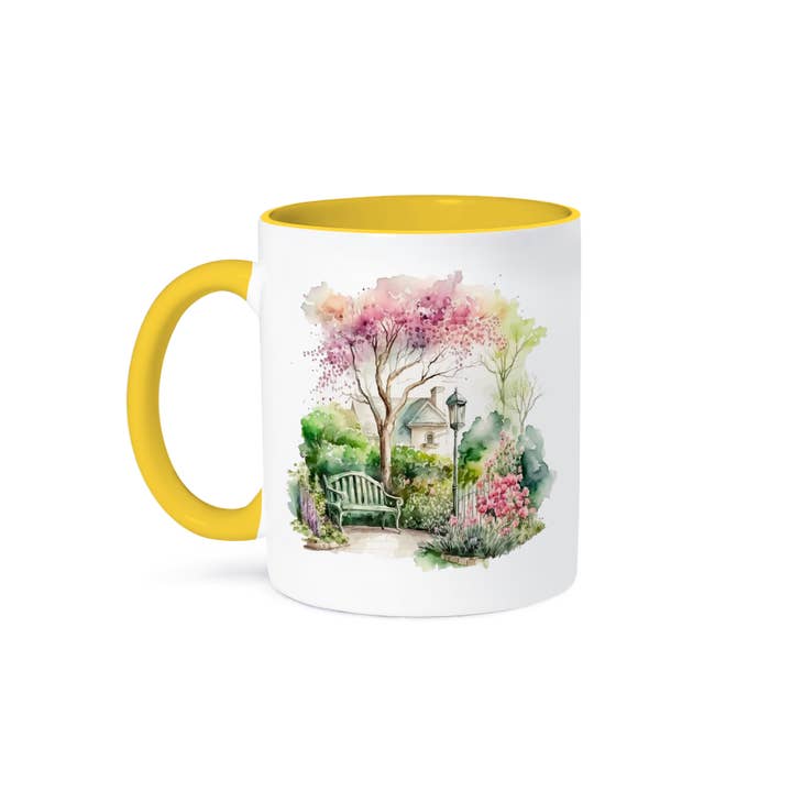 3dRose - Wholesale Coffee Mug - 3dRose, Spring Scene In A Park With A Bench , Mug