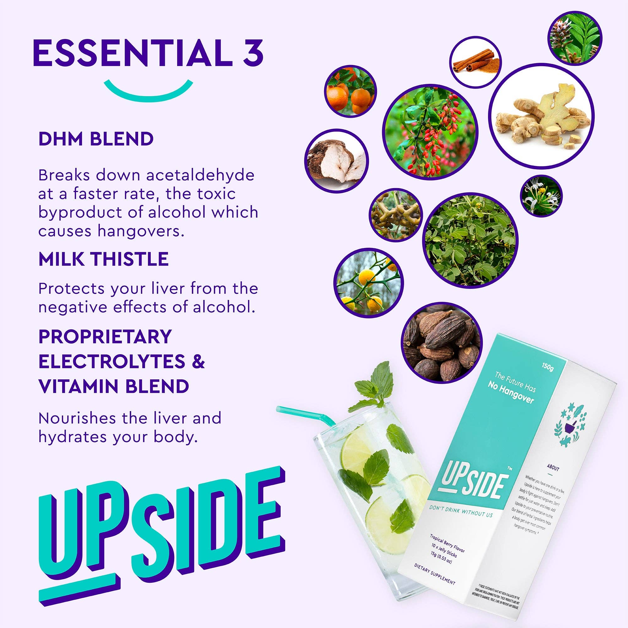 Upside - Before Alcohol Hangover Sticks – wholesale Oralt tillskott/Vitamin – UPSIDE Hangover Jelly Sticks – Date Night (4-pack)2