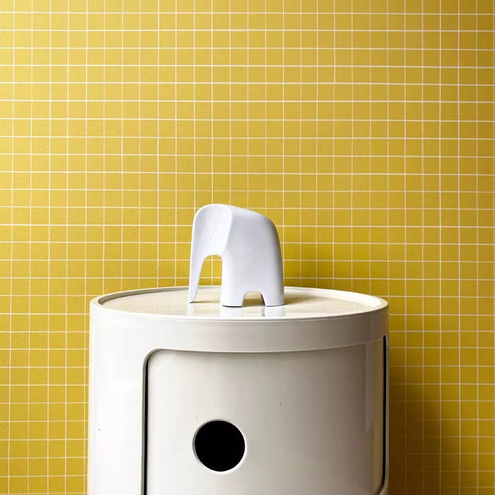 À Carreaux - Wholesale Wallpaper - YELLOW Wallpaper with small white squares1