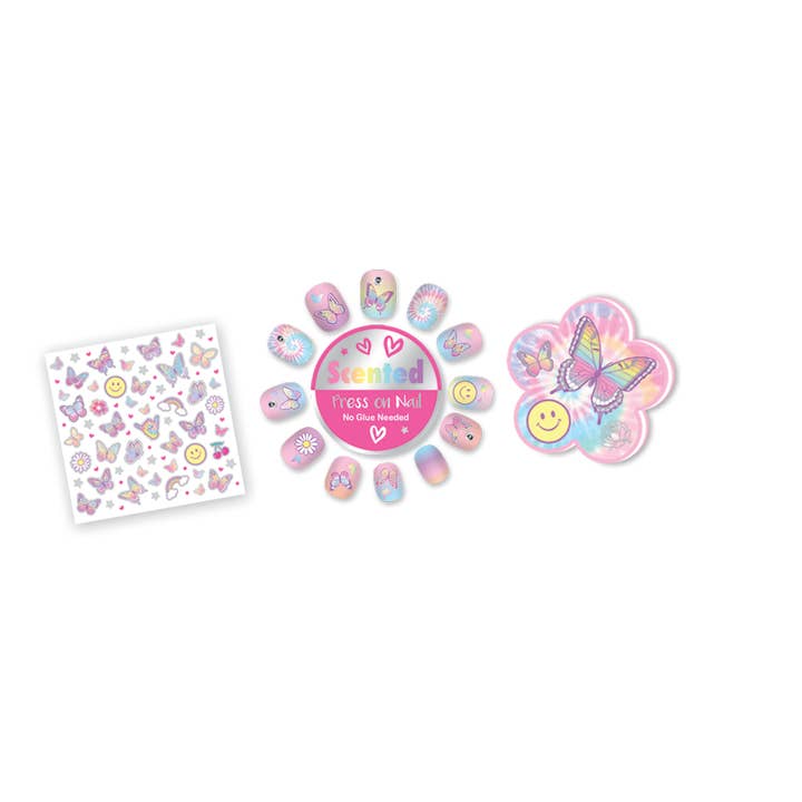 Hot Focus, Inc. - Wholesale Press-On/Fake Nails - Stylin' Press on Nails, Tie Dye Butterfly