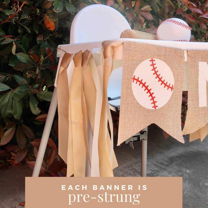Lain & Lou – wholesale Party sign/banner – Baseball ONE First Birthday Banner Rookie of the Year Party4
