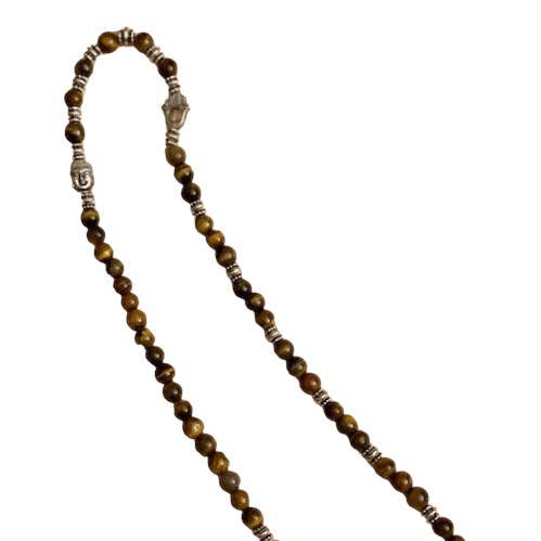 Collier extensible en forme d'œil de tigre et de Bouddha pour la vente par The Reiki Shop
