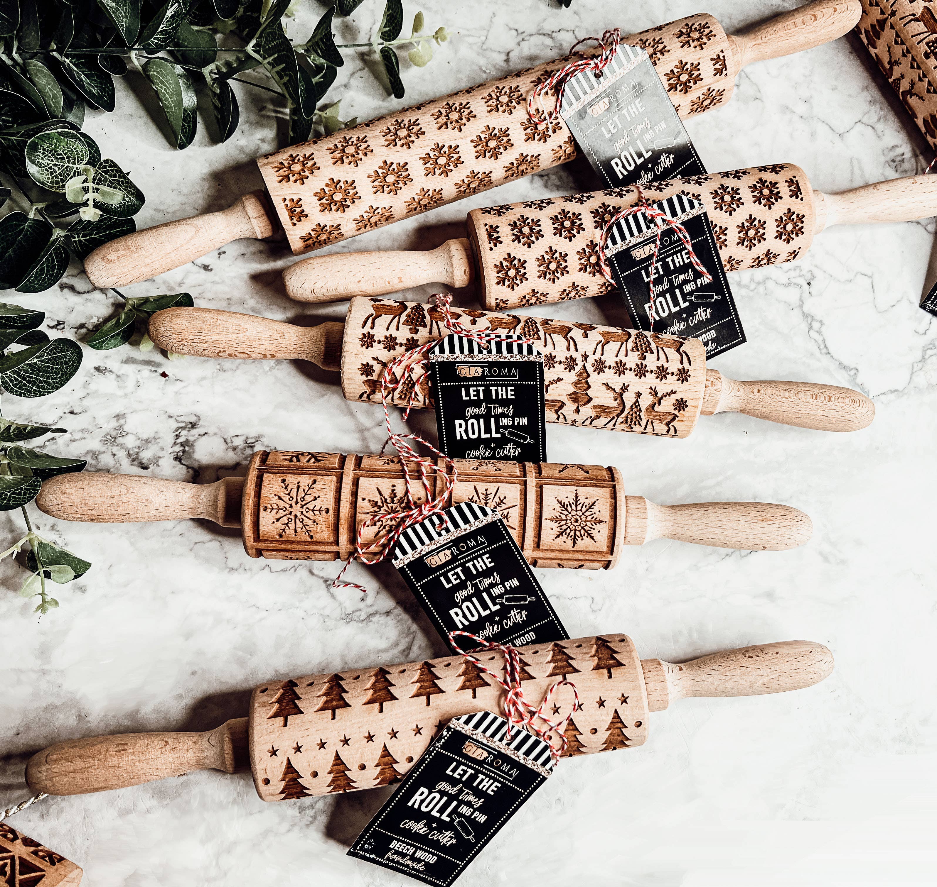 Gia Roma - Wholesale Rolling Pin - Christmas Baking Gift Set, Wooden Rolling Pins for Cookies25