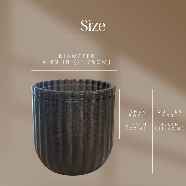 MONKBOTANICALS - Wholesale Plant pot - Earth Tone - 4.6" Planters in Midnight, Amber & Moss1