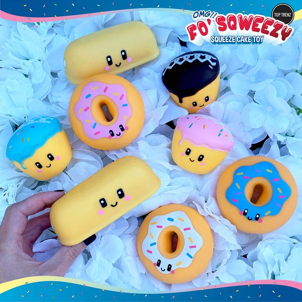 Top Trenz Inc - Wholesale Squishy Toy - Kids & Baby - OMG Fo' Sqweezy Snack Cakes Edition - Yellow Cream Cake2