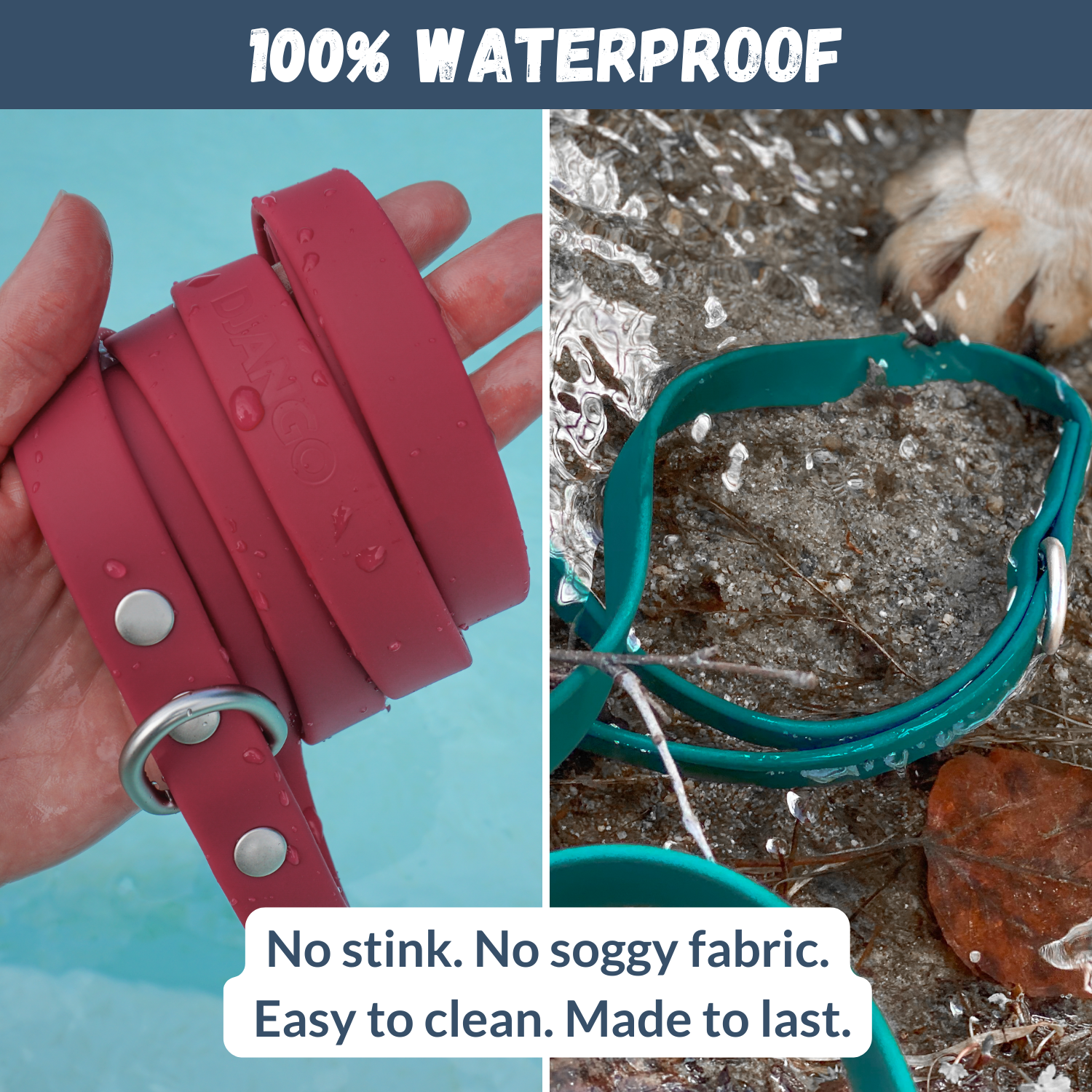 DJANGO - Wholesale Pet Leash - Dog - Tahoe Waterproof Dog Leash - Firelight Red1