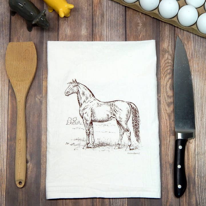 Green Bee Tea Towels - Wholesale Tea Towel - Horse Kitchen Towel | Tea Towels | Flour Sack Dish Towels4