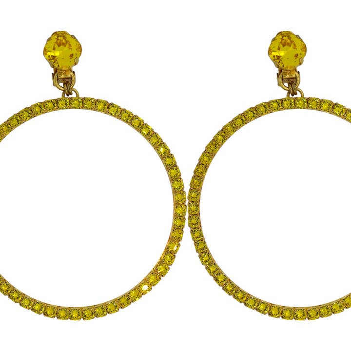 Orecchini a Cerchio Grandi Gialli in Oro (Clip) per la vendita all'ingrosso da parte di VICKISARGE