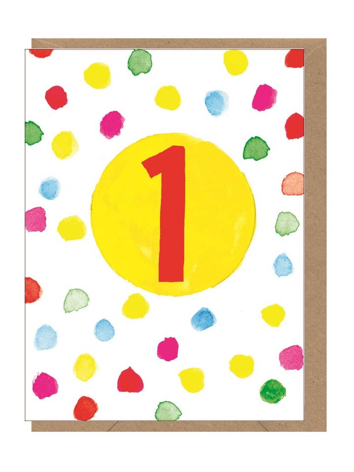 MINIA1 Mini Age 1 Spots Greeting Card for wholesale by Earlybird Designs
