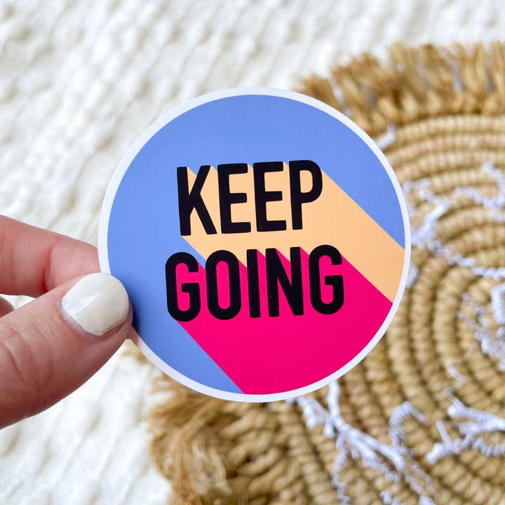 Keep Going Inspirational Sticker for wholesale by Lauren’s Print Shoppe