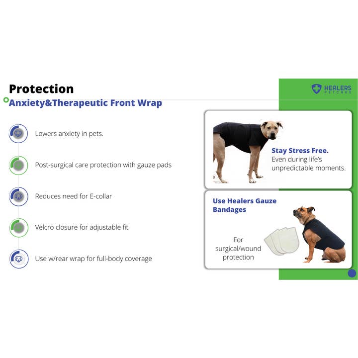 Healers PetCare - Wholesale Pet Coat - Dog - Healers Therapeutic & Anxiety Front Body Wrap4