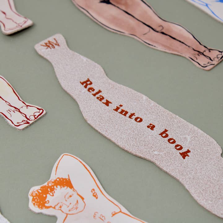 Ark Colour Design - Wholesale Bookmark - Relaxed Nude Hand Painted Leather Bookmark
