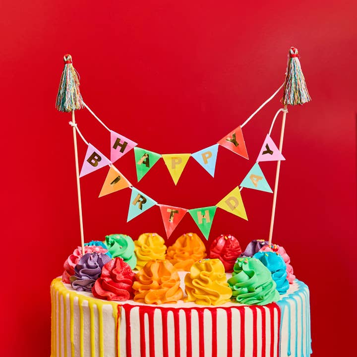 Hootyballoo by Club Green – wholesale Tårta/Cupcake Topper – Gratulationskort med vimpel, tårtdekoration & trådtofsar