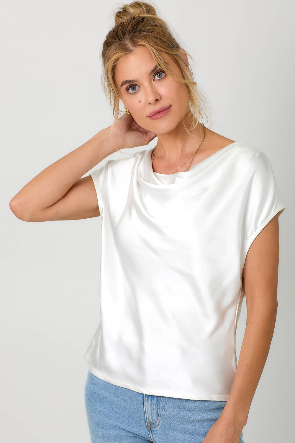 Mystree – wholesale Blus - Dam – 60781 Topp med halsringning i satin18