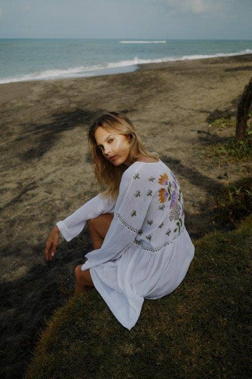 Isla Sol - Venta al por mayor Vestido - Mujer - Vestido de sol - Bird of Paradise - Blanco2