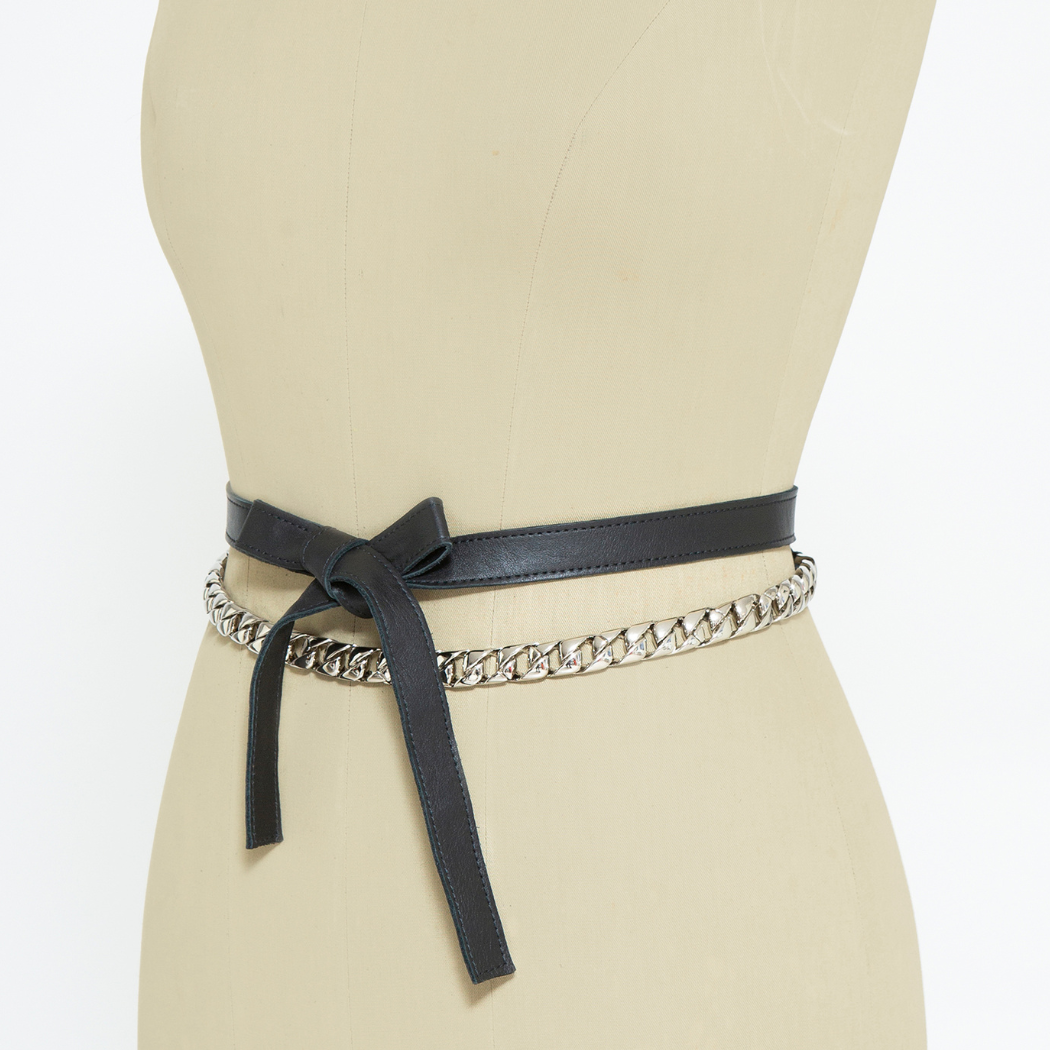 JUAN·JO GALLERY      (Leather Gallery, SCP) – Großhandel Gürtel – Damen – Taillenkettengürtel mit schwarzem Leder0