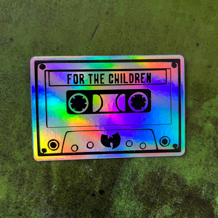 Tiny Baker Creations - Wholesale Sticker - For The Children Holographic Metallic Cassette Tape Sticker2