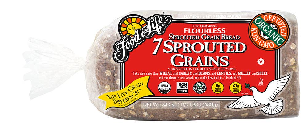 KeHE Distributors, LLC - Wholesale Pasta - Food For Life Organic 7-Sprouted Whole Grain Bread, 24 Oz0