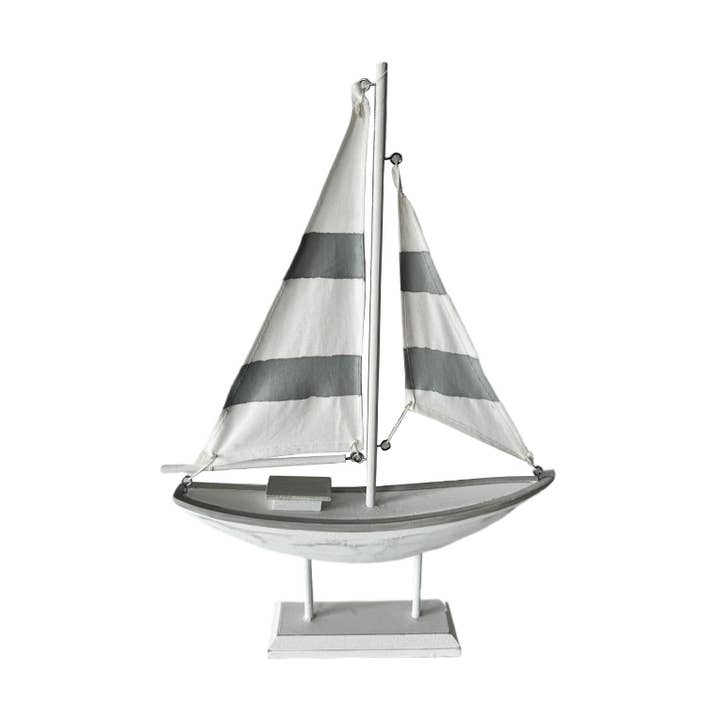 14" Gray and White Sailboat for wholesale by CB Home Collection
