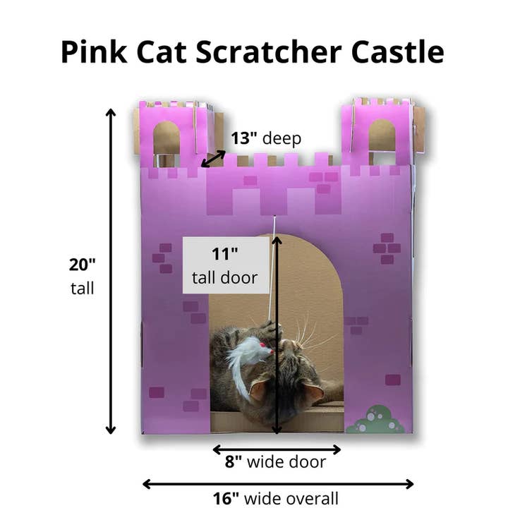 Midlee Designs - Wholesale Pet Scratcher - Cat - Midlee Pink Castle Cat Scratcher House