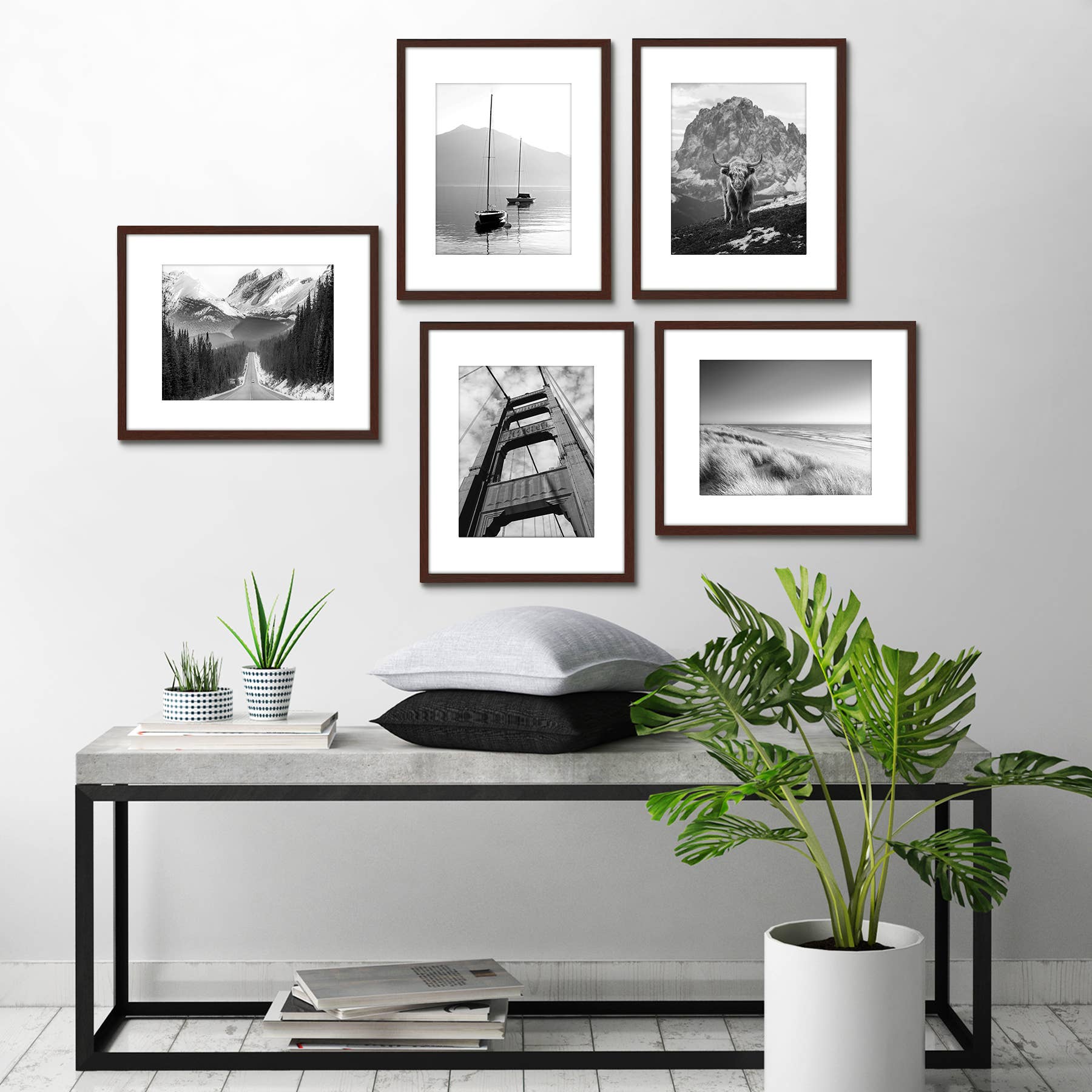 Americanflat - Wholesale Picture Frame - Americanflat Picture Frame with Mat Slim Molding (5 Pack)101