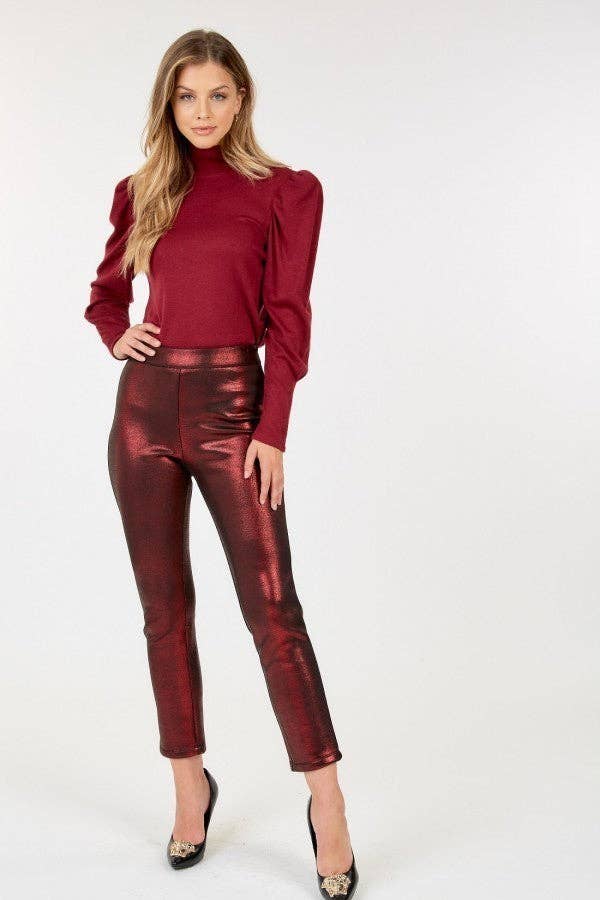 CC Wholesale Clothing - Wholesale Pants - Women's - Animal Skin Vinyl Ankle Pants