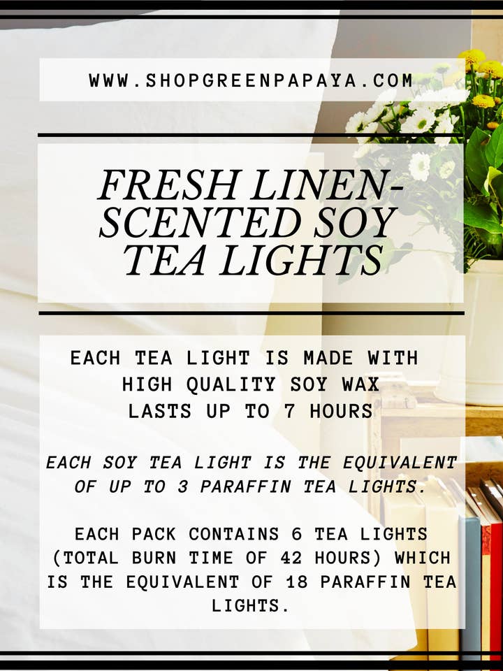 Soja-Teelicht mit frischem Leinenduft für den Großhandel von Green Papaya