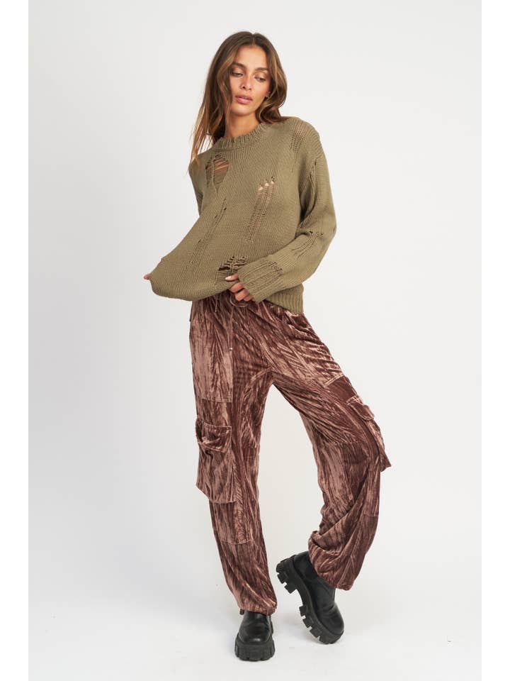 Emory Park - Wholesale Knit Sweater - Women's - DISTRESSED OVERSIZED SWEATER6