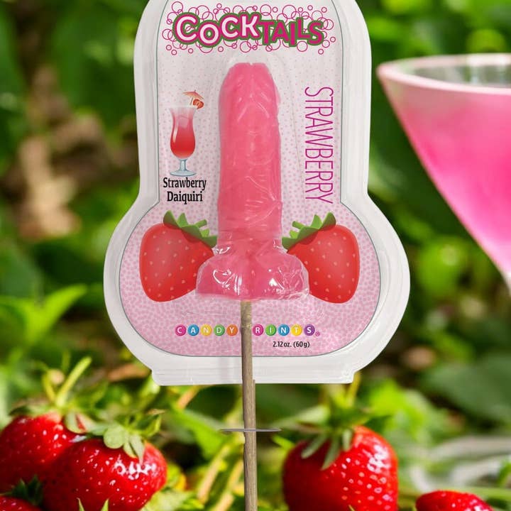 Little Genie Productions - Wholesale Lollipop - COCKtails- Cocktail Inspired Penis Lollipop- Strawberry Daiquiri 🍓2