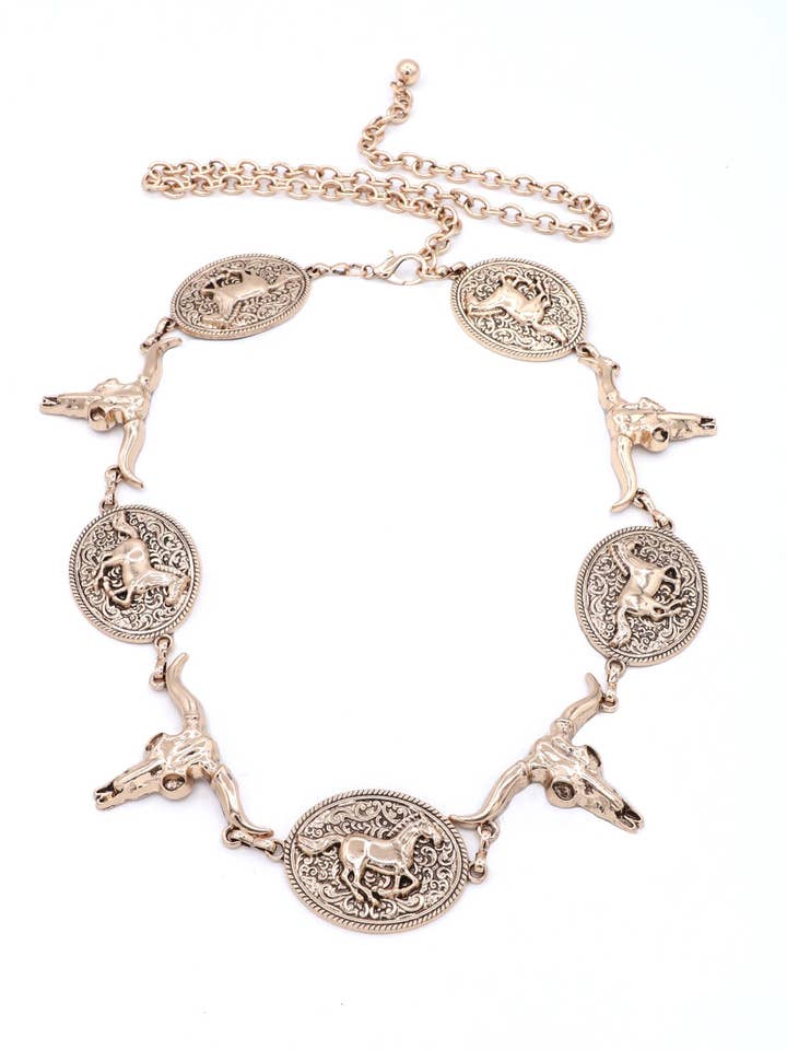 Häst Concho Cowgirl Longhorn Kedjebälte för wholesale av Mint & Shine