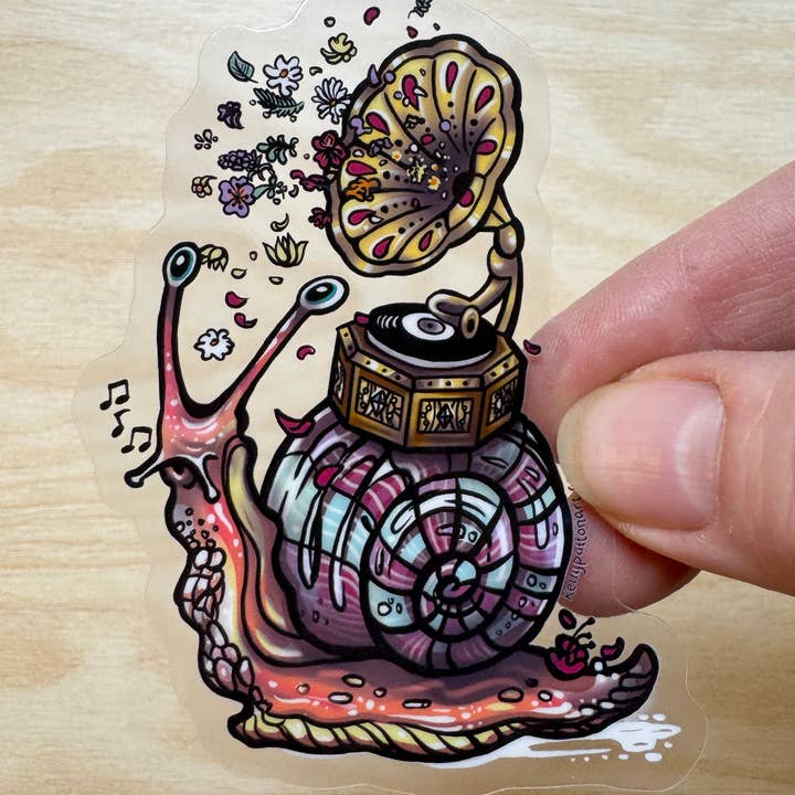 Secret Creatures - Wholesale Sticker - Slow Song Vinyl Sticker, Snail Design