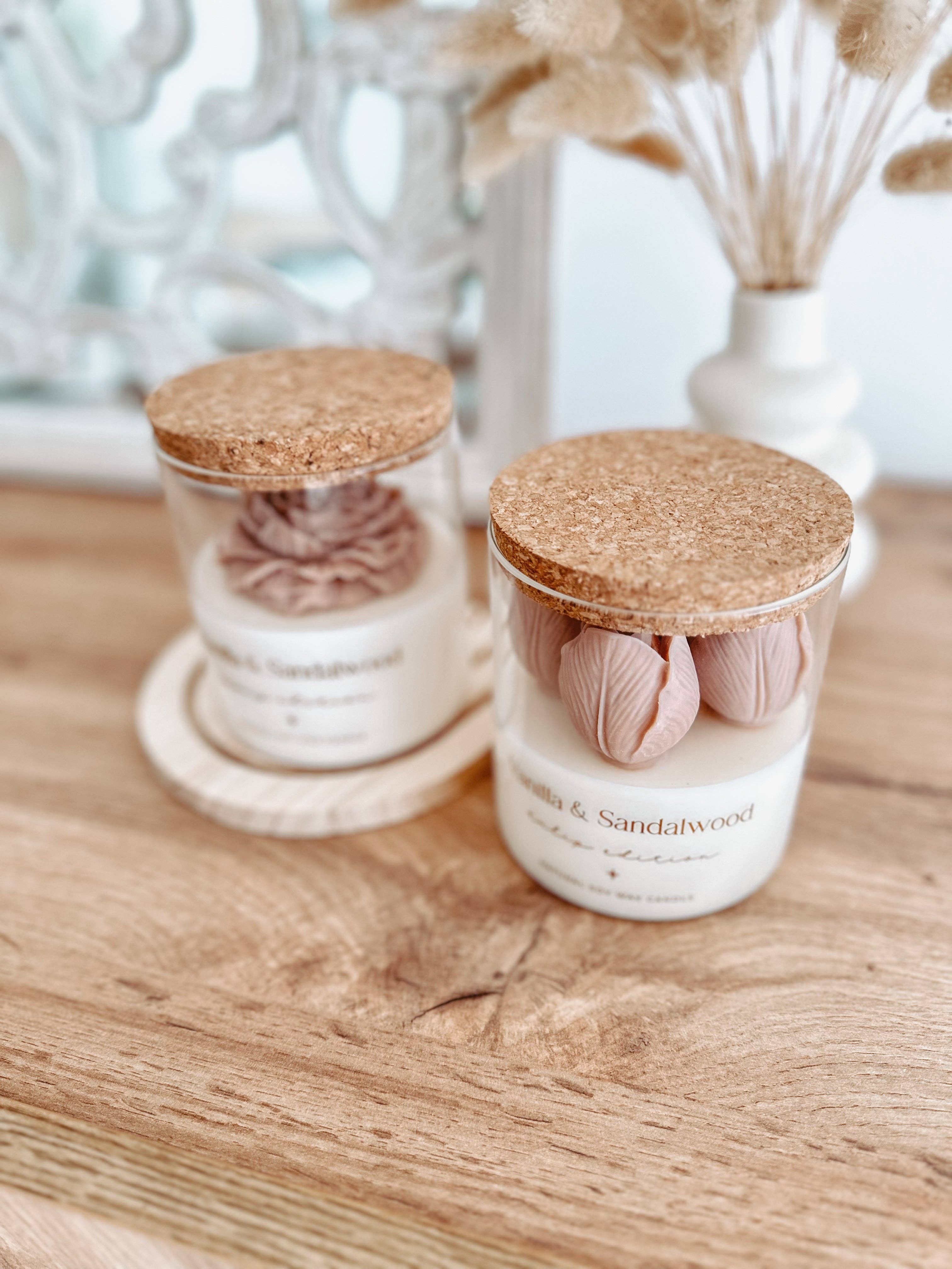 Tsuki Box - Wholesale Novelty Candle - Botanical Candle | Beige Tulips | Vanilla & Sandalwood 400g6