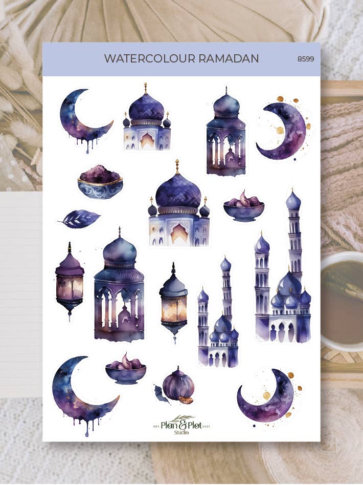 Watercolour Ramadan | Stickers for wholesale by Plan & Plot Studio