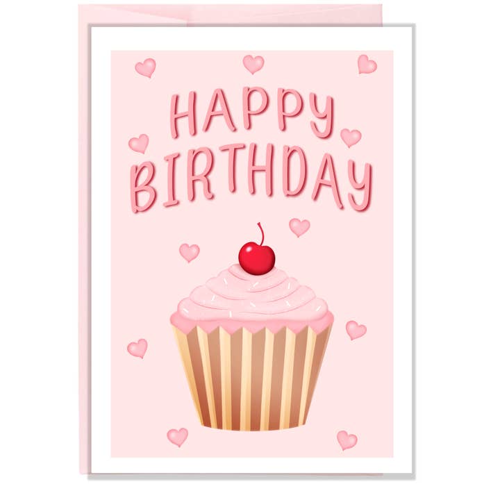 Happy Birthday Cupcake Card for wholesale by Tabs Art Shop