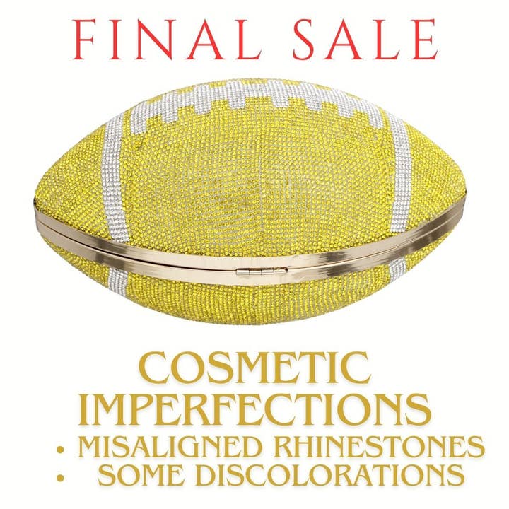 PinktownUSA - Wholesale Clutch Bag - Women's - FINAL SALE Yellow Bling Football Clutch2