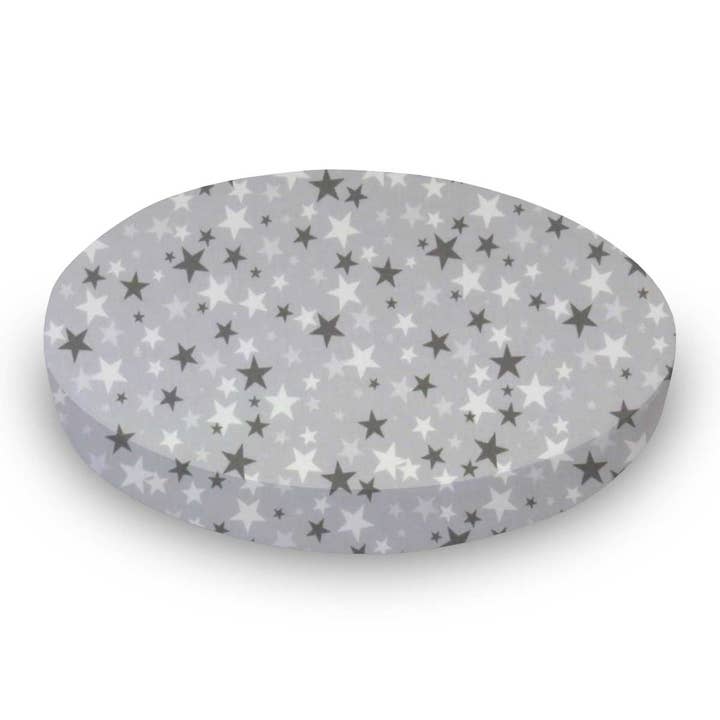 Drap de lit ovale (Stokke Sleepi) 26 x 47 - Coeur Tissé Coeurs et étoiles pour la vente par SheetWorld