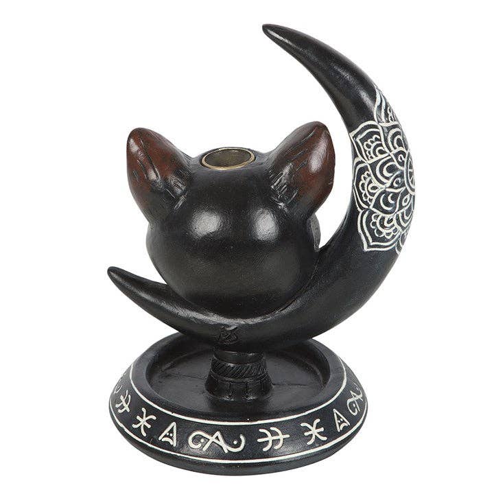 Something Different Wholesale – wholesale Incense holder – Gothic Black Cat Moon Backflow Incense Burner