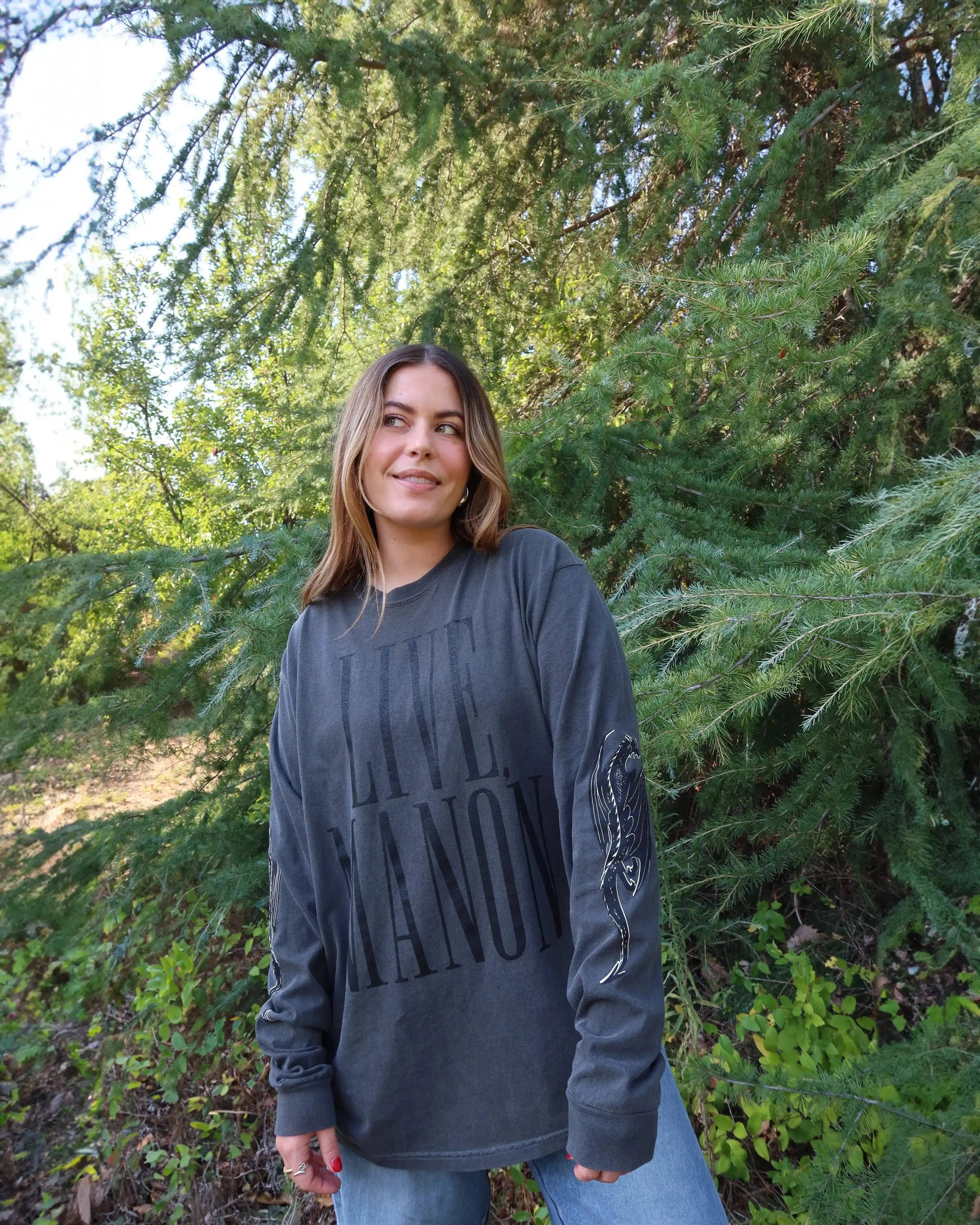 Rebel and Fleur - Wholesale Screen Printed T-Shirt - Women's - Live, Manon Long Sleeve T-shirt3