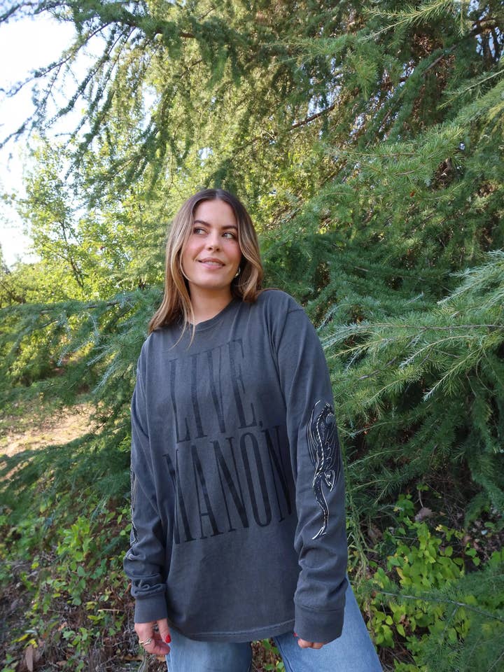 Rebel and Fleur - Wholesale Screen Printed T-Shirt - Women's - Live, Manon Long Sleeve T-shirt3