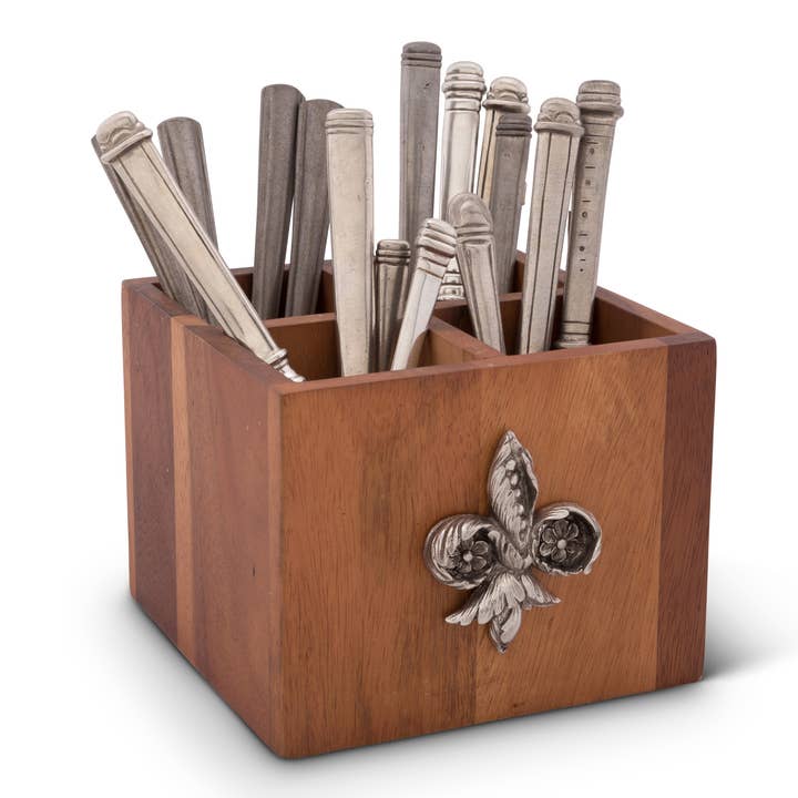 Fleur De Lis Flatware Caddy for wholesale by Vagabond House