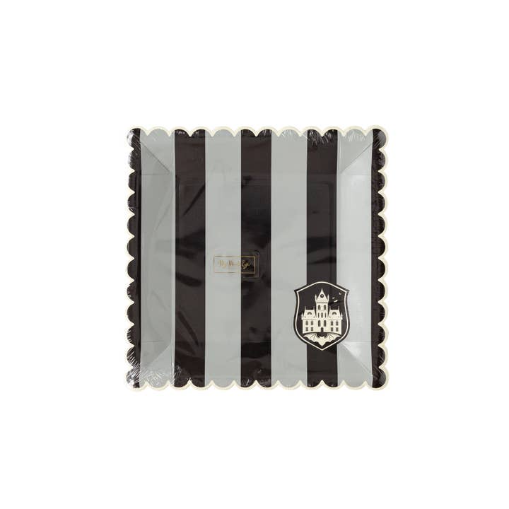 My Mind’s Eye - Wholesale Disposable plate - WED1039 - Party More Tonal Black Stripe Paper Plate5